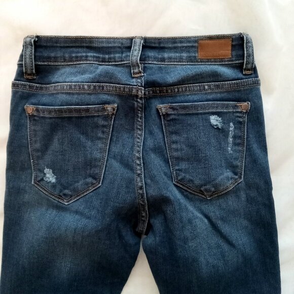 Judy Blue Los Angeles Skinny Fit Distressed Plaid Print Accent Y2k Grunge Jeans - Picture 7 of 9